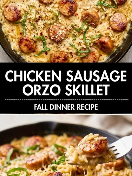 Creamy Chicken Sausage Orzo Skillet Recipe