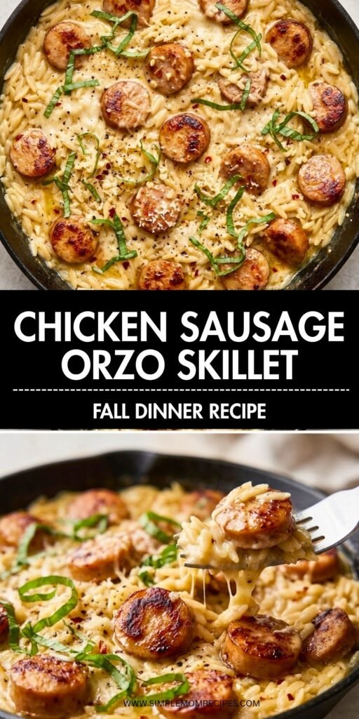 Creamy Chicken Sausage Orzo Skillet Recipe